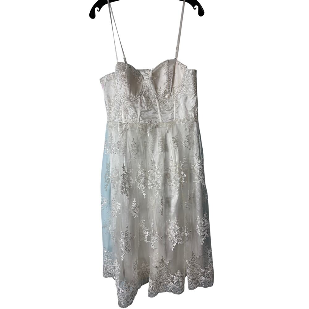 Lulus XL‎ Lace Corset Bustier Mini Dress Bridal Shower Wedding Engagement NWT